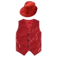 thumbnail image 3 of iiniim Gilet Scintillant pour Garçons et Filles, Veste de Danse de Rue Moderne Hip Hop avec Chapeau Rouge 120, 3 of 7