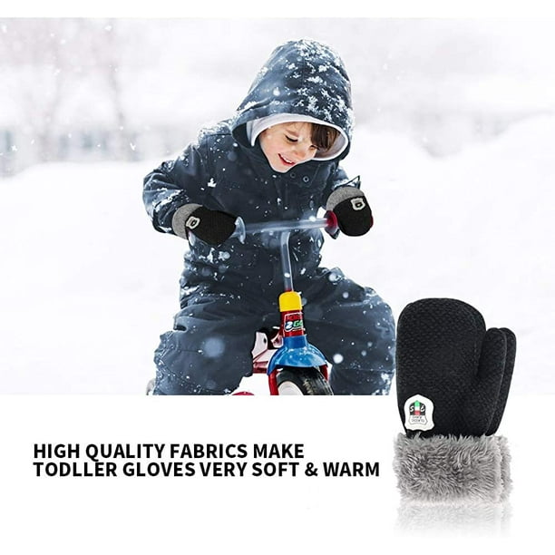 3 paires de gants pour tout-petits garçons filles hiver mitaines
