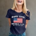 thumbnail image 2 of Patriotic T-Shirts for Women's 250th Anniversary 4th of July Graphic Casual T Shirt Printed With The For The 250th Anniversary Of The Founding Of The States (July 4th) Top Navy XL, 2 of 4