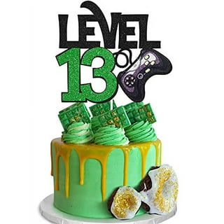 Cikisaa Video Game Cake Topper, Mining Theme Happy Birthday Cake  Decorations Kids Party Supplies, Cute Glitter Gaming Party Favors for Boys  Girls Adults Birthday, Perfect Cake Decor for Game Fans Black 1