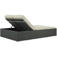 thumbnail image 4 of Modway Sojourn Aluminum and Rattan Patio Double Chaise in Chocolate/Beige, 4 of 4