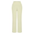 thumbnail image 5 of ZOIGHDA Yoga Pants Women High Waist Straight Wide Leg Solid Color Exercise Gym Running Leggings with Pockets(Beige,Small), 5 of 9