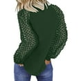 thumbnail image 4 of Frostluinai Long Sleeve Shirts For Women Plus Size Work Tops Business Casual Loose Lace Blouse Shirts Crew Neck Pull Over Sweatershirt, 4 of 4