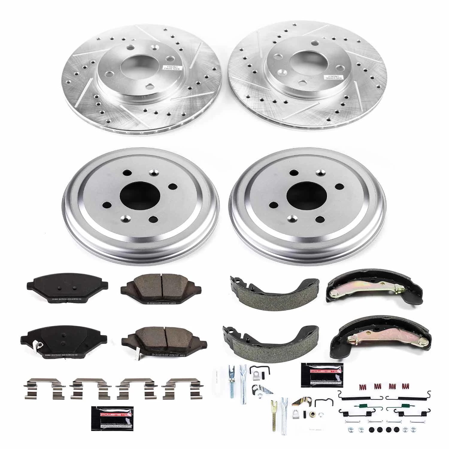 PowerStop Front and Rear Z23 Evolution Sport Brake Pad Rotor Drum and Shoe Kit Fits: CHEVROLET Select Models K15426DK
