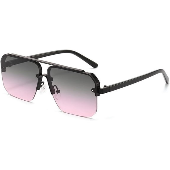 Gradient Sunglasses for Men Metal Big Frame Sun Glasses UV400 Eyewear