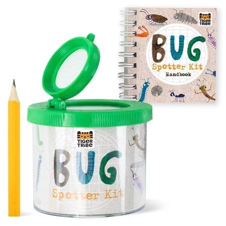 Tiger Tribe Bug Spotter Kit for Kids - Outdoor Nature Exploration Magnifying Lid Bug Identification Activity Booklet Perfect for Young Nature Enthusiasts 4-8 Years