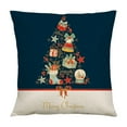 thumbnail image 3 of Fwttom Christmas Pillow Covers 18X18, Holiday Printed Navy Blue Christmas Throw Pillow Covers, Merry Christmas Theme Christmas Pillows Decorative Cushion Cover for Sofa, Study, Nap Chair, 3 of 7