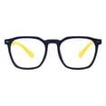 thumbnail image 2 of Kid's Blue Light Blocker Glasses Soft Flexible Square Girls Boys UV Navy Yellow, 2 of 2