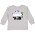 thumbnail image 3 of Inktastic My First Cruise with Cruise Ship and Palm Trees Boys or Girls Long Sleeve Toddler T-Shirt, 3 of 5