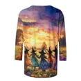 thumbnail image 4 of NSLGXD Cute Tshirts Shirts for Women 3/4 Sleeve Crew Neck Five Witches Print Fall Halloween Graphic Tees S-5XL, 4 of 5