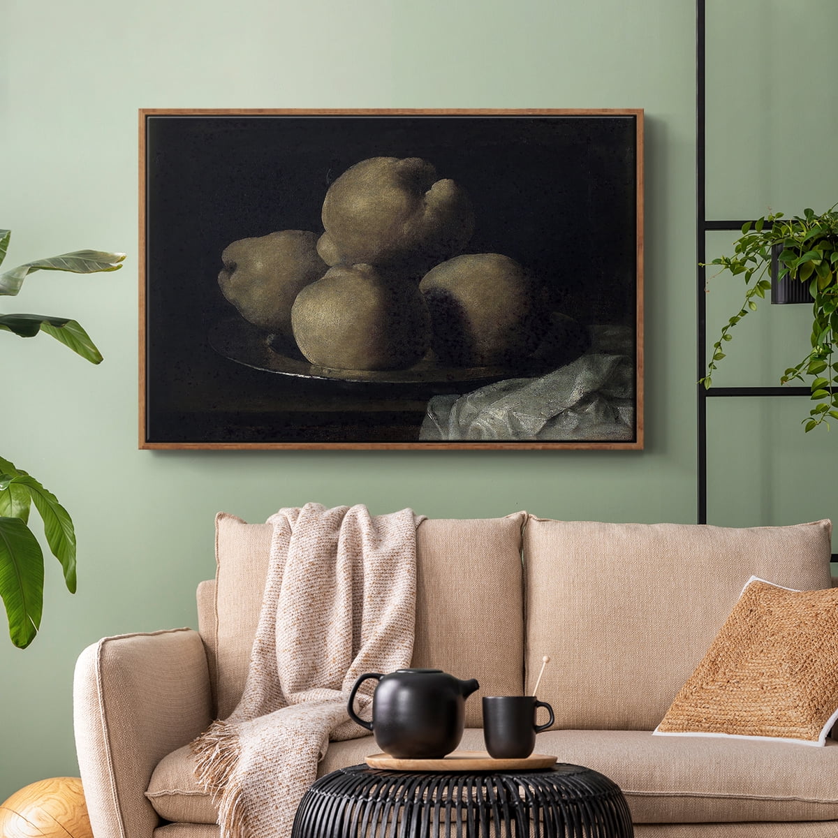 Vintage Botanical Print-IX By Wexford Home Framed in Walnut Wood Gallery Wrapped Canvas 25 in. x 37 in.