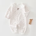 thumbnail image 2 of Splozh Baby Girl Newborn Clothes Baby Girl Romper 3 6 12 18 24 Months Long Sleeve Jumpsuit with Ruffle Floral Bow Decorations Infant Clothes,Khaki,12-18 Months, 2 of 7