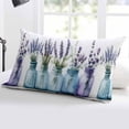 thumbnail image 5 of Spring Lavender Flower Throw Pillow Cover 16 x 24 Inch Decorative Pillow Cover Botanical Watercolor Floral Leaf Vase Lumbar Pillowcase Seasonal Rectangle Cushion Case for Couch Sofa Bed Living Room, 5 of 7