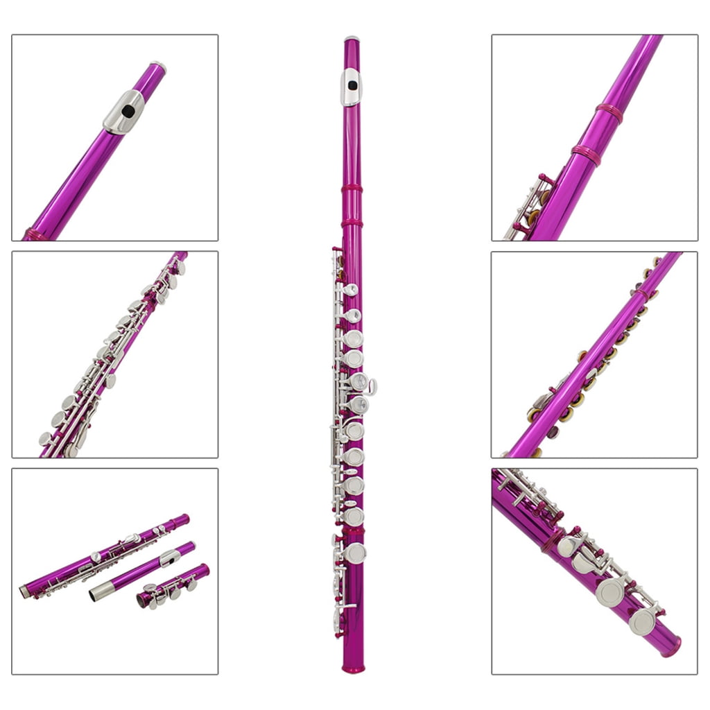 Professional Horizontal Flute With Bag Cloth Stick 16 Hole C Tone Closed Hole Flute Woodwind Instrument