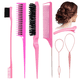 thumbnail image 1 of Kit Cepillos Y Peines Peinado Cabello Pinza Peluquería 7 Pzs, 1 of 9