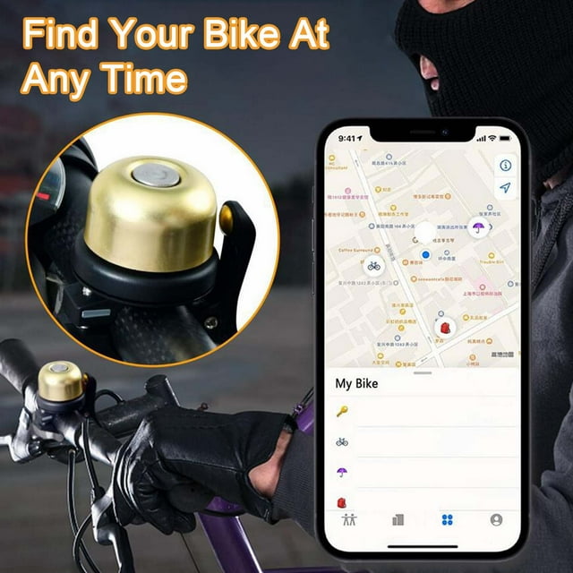 Ohmyroo Discreet Bicycle Security Bell Anti-Theft Device Holder For Hidden Tracking And Location Protection