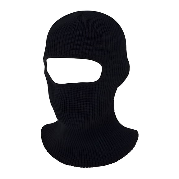 TELOLY 1-Hole Knitted Full Face Cover Hat Winter Ski Balaclava Outdoor Windproof Sports Beanie Hat for Men Women (Black)