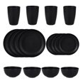 thumbnail image 2 of Luzkey Dinnerware Sets Non Breakable Service for 4 Round Minimalist Matte Dishes Cups for Party Home RV Outdoor Camping Kitchen Black, 2 of 8