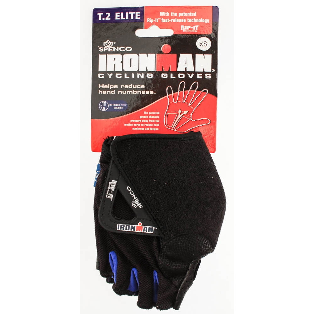 SPENCO IRONMAN T.2 ELITE XS Cycling Gloves Bike Gel Half Finger Blue