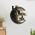 thumbnail image 6 of yotijay Shelves Wood Ornament Wall Hanging Decoration Moon Shape Wall Shelf for Black, 6 of 9