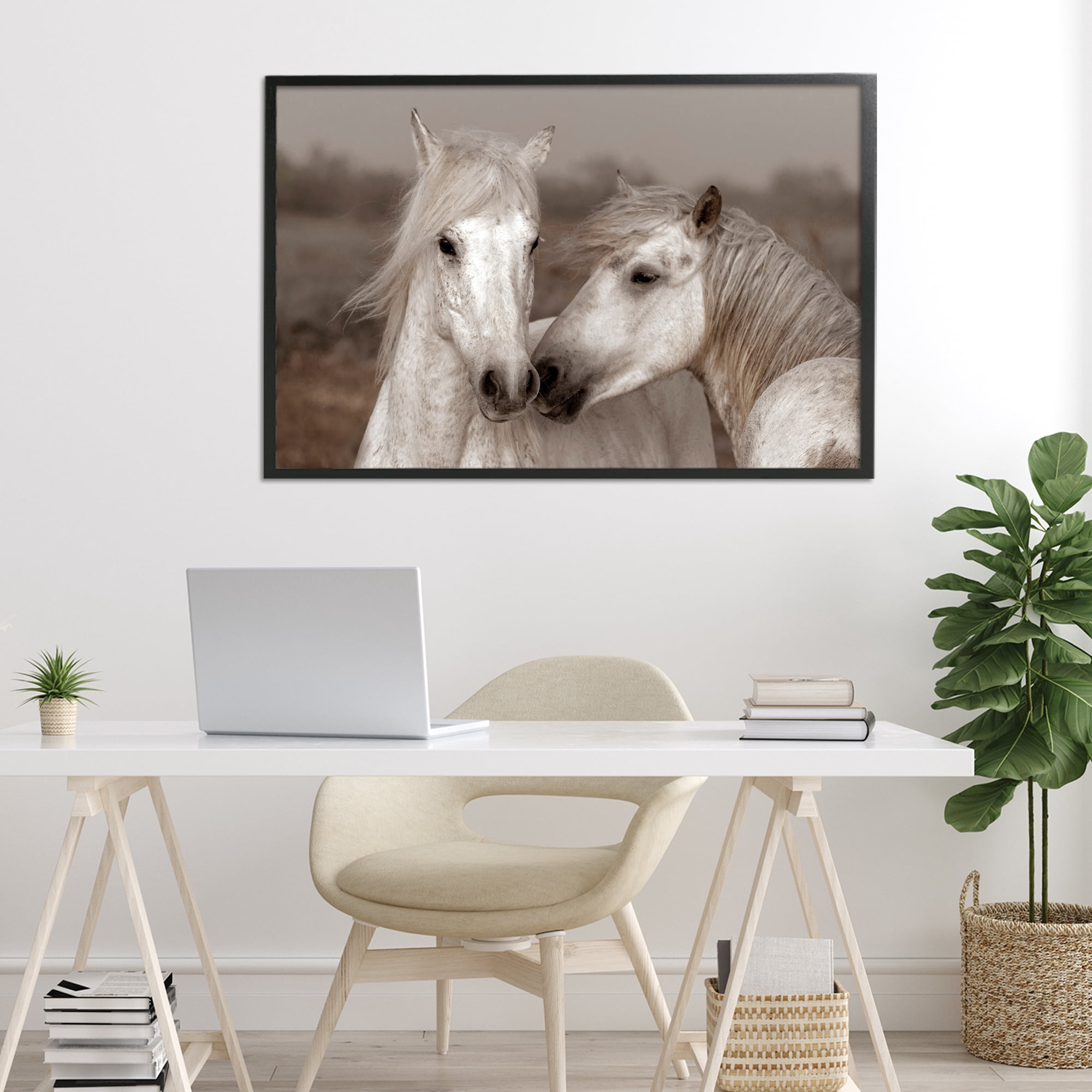 Stupell Industries Gentle Companionship Horses Black Framed Giclee Art, design by Danita Delimont