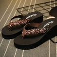 thumbnail image 5 of Lovskoo 2024 Women's Wedge Flip-Flop Slippers Floral Dressy Thong Shoes Platform Beach Sandals Black, 5 of 6