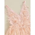 thumbnail image 6 of Elippeo Baby Girl Romper 6 12 18 24 Months Lace Dress Sleeveless V Neck Floral Embroidery Bodysuit Newborn Clothes, 6 of 10