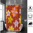 thumbnail image 4 of FREEAMG Bath Curtains Shower Curtain Orange Yellow Floral Bathroom Waterproof Machine Washable Fabric Decor Shower Curtains for Bathroom, 60x72in, 4 of 6