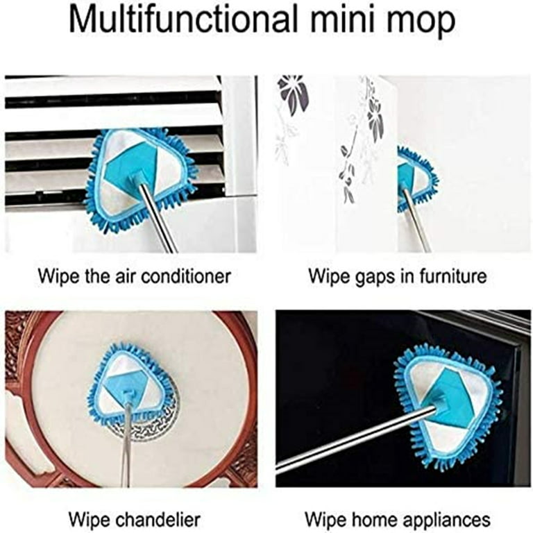 180° Degree Rotatable Adjustable Triangle Cleaning Mini Mop kitchen  Bathroom UK
