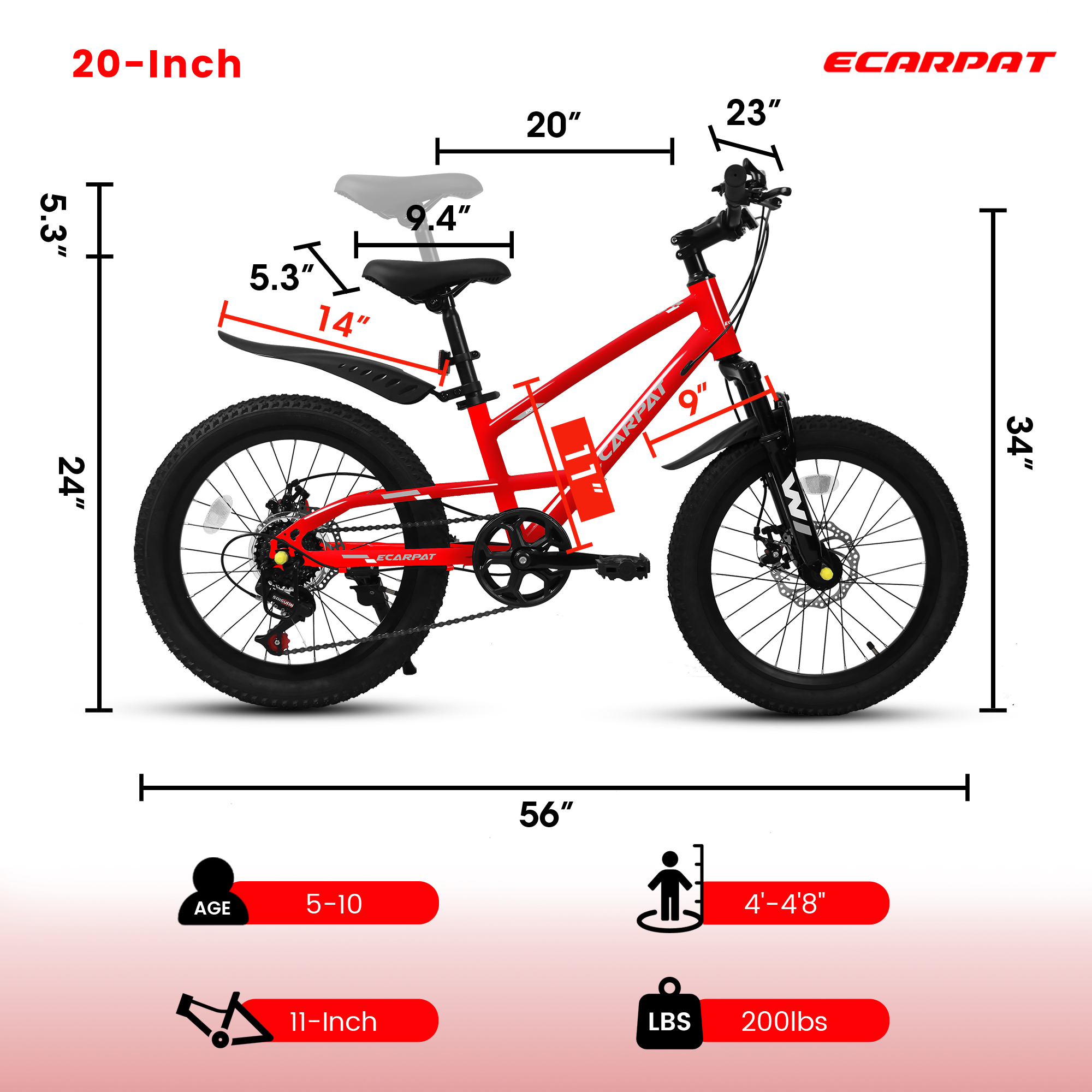 TheEshow 20 Inch Mountain Bike
