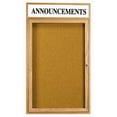 thumbnail image 3 of Aarco Products WBC4896-3RH 3-Door Enclosed Bulletin Board with Header - Walnut, 3 of 6