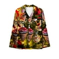thumbnail image 4 of Jamicy Women's Sleepwear Soft Relaxed Fit Christmas Day Gifts for Women Silk Pjs for Women Set Loose Christmas Printed Long Pants Long Sleeve Turndown Collar Pajamas Suit Set, 4 of 4