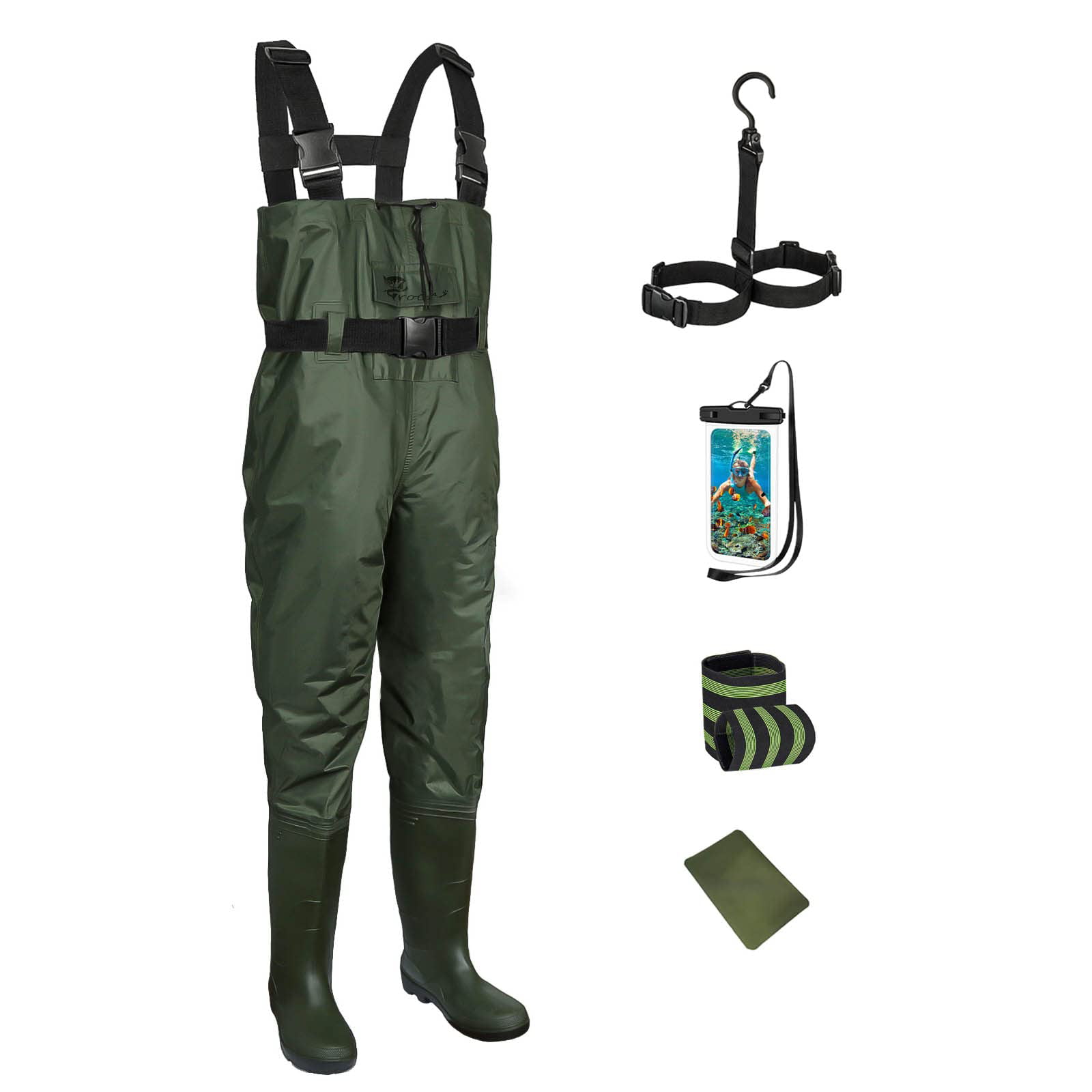 Bootfoot Chest Waders 2-Ply Nylon/PVC Lightweight Fishing & Hunting ...