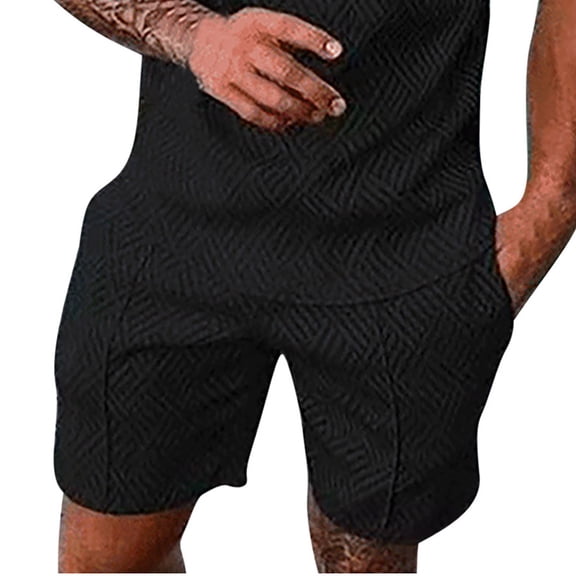 Aeguzox Shorts Men Tie Drawstring Solid Elastic Waist Sports Pocket Five-Quarter Shorts,Sizes S-5XL
