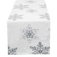 thumbnail image 3 of Fennco Styles Holiday Nivalis Collection Snowflake Design Decorative Table Runner 16"W x 54"L - Silver Table Cover for Home, Dining Table, Christmas Décor, Banquet, Family Gathering, Special Occasion, 3 of 4