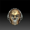 thumbnail image 2 of Creative Skull Vintage Two Tone Rings For Women Antique Punk Jewelry Hip Hop Gold Silver Color Ring Halloween Gifts, 2 of 3