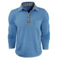 thumbnail image 6 of KKBOTIVE Long Sleeve Shirts for Men Casual Collared Polo Shirt Cozy Pullover Men's Fashion Tops for Daily Wear ( Light Blue Size: S ), 6 of 8