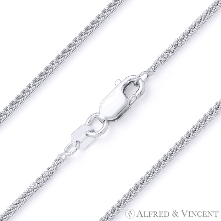 1.2mm Wheat / Spiga Link Italian Chain Necklace in Solid  display picture 2