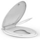 thumbnail image 1 of 19-pulgada blanca elongated toilet seat con built-in para niños pequeños seat - slow close para both child y adult asientos, easy installation para bottom fixing toilet - potty training seat, 1 of 6