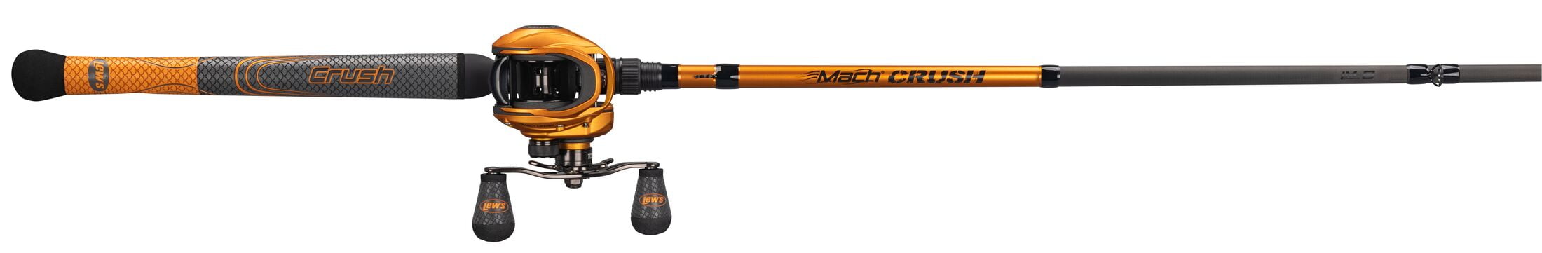 Lew's MACH Crush SLP Baitcast Reel and Fishing Rod Combo, 7-Foot Rod, Right-Hand Retrieve, Orange