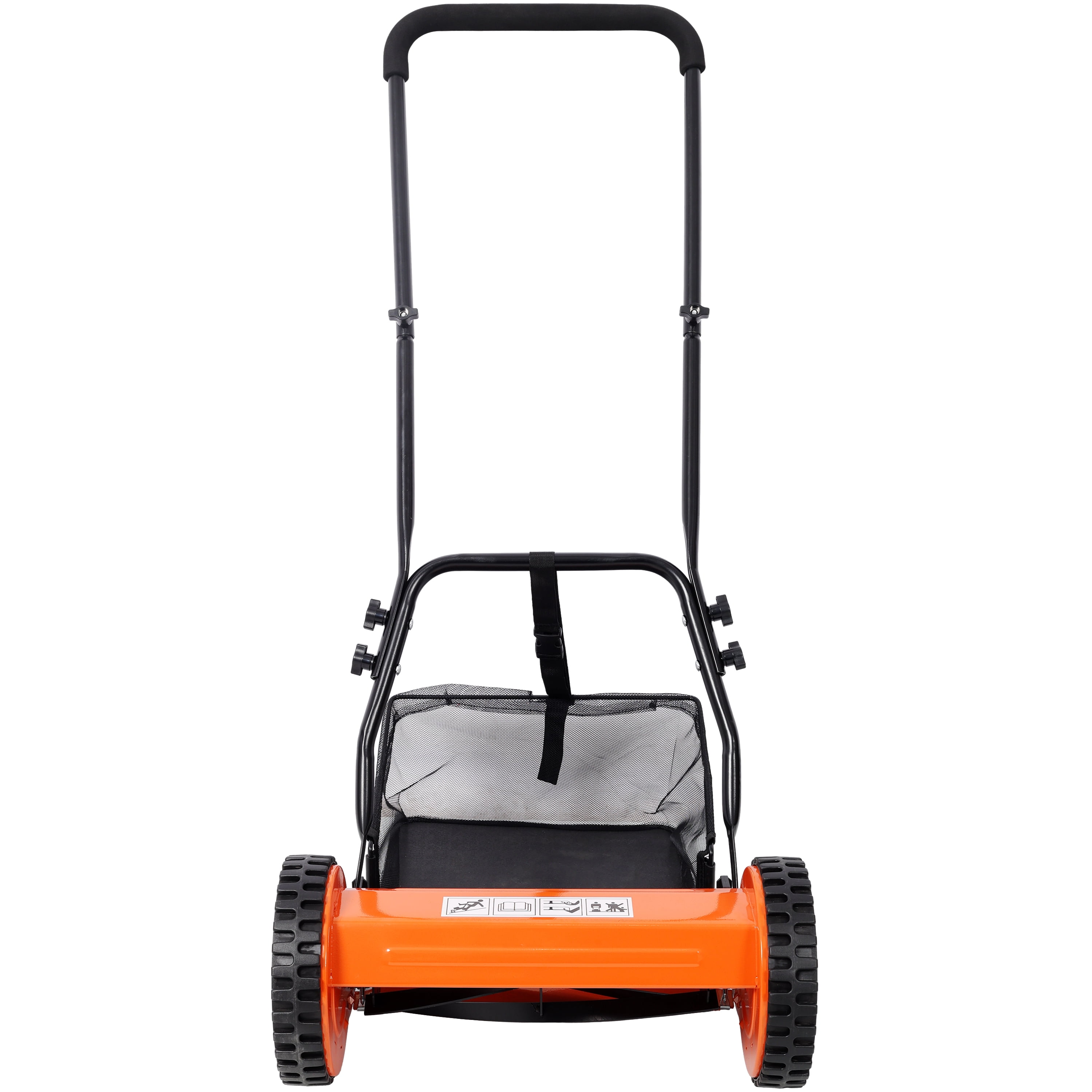 LiviNest 14-Inch Manual Lawn Mower: 5-Blade Reel Mower with Grass Catcher - 0.6”-1.8” Adjustable Height for Quiet & Clean Cut - Ideal for Small/Medium Lawns & Eco-Conscious Homeowners
