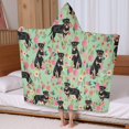 thumbnail image 5 of Rottweiler with Pioneer Flower Hooded Bath Towel，60"x35" for Ages 3 To 12 Kids, Quick Dry Lightweight Soft Microfiber Hood Beach Towel Cover Up for Kids, 5 of 7