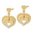 thumbnail image 5 of Diamond2Deal 14K Yellow Gold Polished Hearts Dangle Post Earrings for Women (L- 0.87 inch, W- 0.66 inch), 5 of 6
