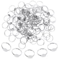 thumbnail image 2 of 100Pcs Blank Rings Adjustable Ring Base Rings Blank Jewelry Findings for DIY Making, 2 of 8