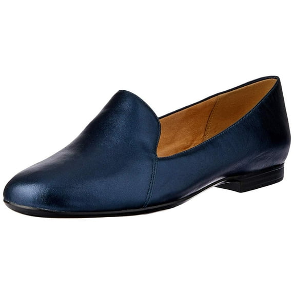 Naturalizer Womens Emiline Leather Closed Toe Loafers, Navy, Size 10.5