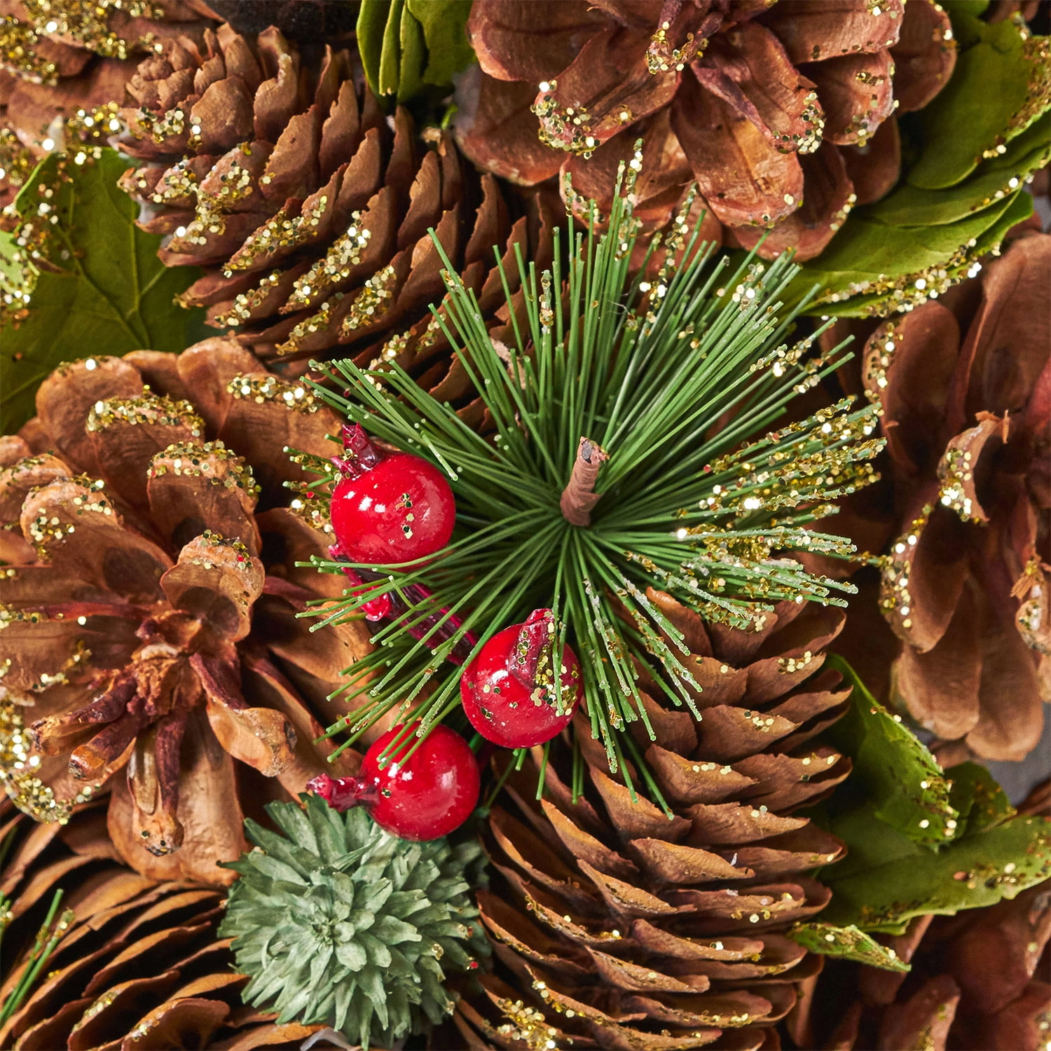 Kepooman Artificial Christmas Wreath, Fir Wreath for Christmas Home Front Door Hanging Wall Window Decor, Red Kepooman Artificial Christmas Wreath, Fir Wreath for Christmas Home Front Door Hanging Wall Window Decor, Red