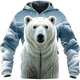 thumbnail image 2 of Sudadera con capucha de oso polar para hombre, moda de primavera, sudaderas con estampado 3D de animales, personalidad callejera, top holgado, abrigo de otoño de gran tamaño, 2 of 4