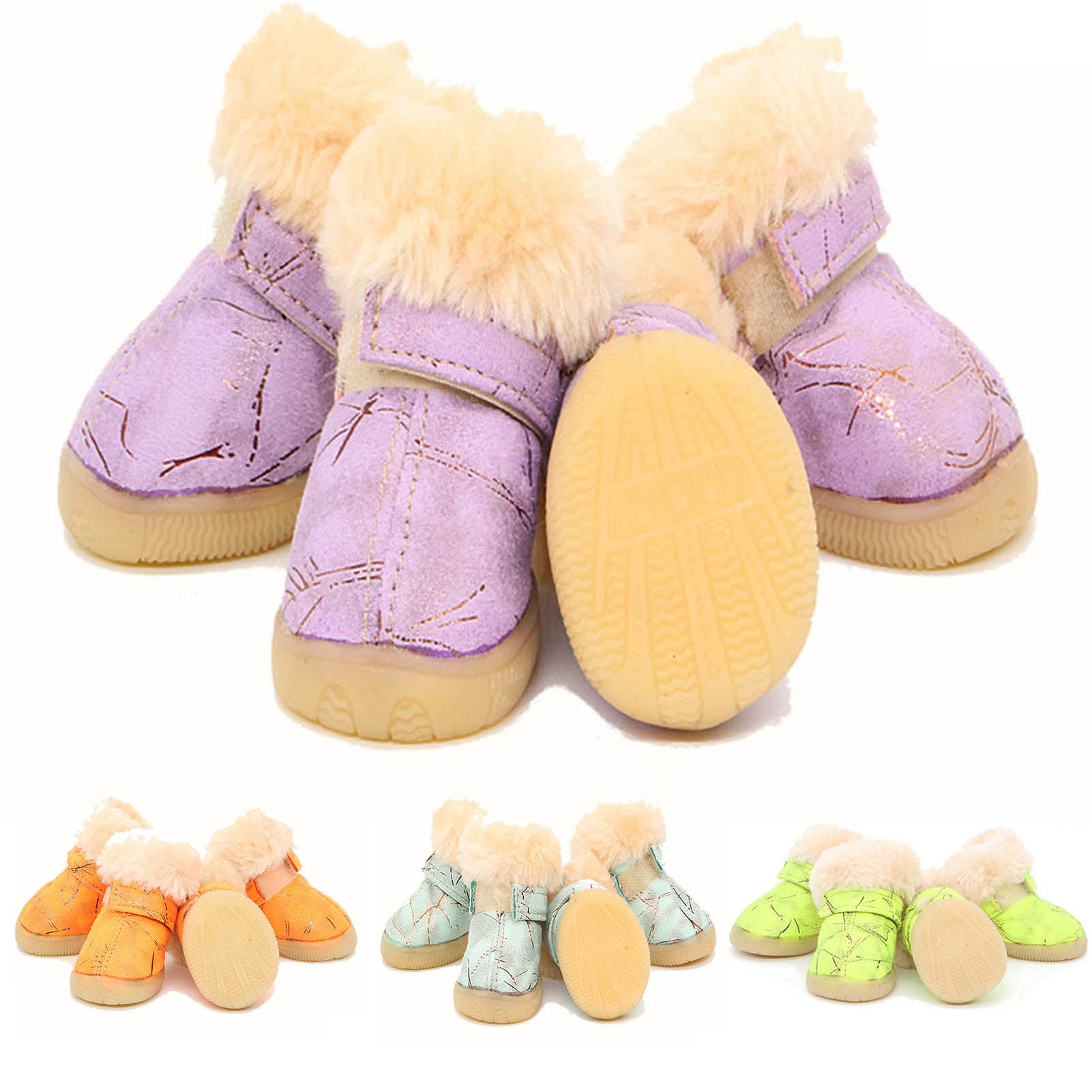 Walbest Pet Snow Boots Dog Shoes，Winter Warm Skidproof Sneakers，Dog Paw