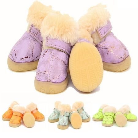 Walbest Pet Snow Boots Dog ShoesWinter Warm Skidproof SneakersDog Paw Protectors with Reflective & Adjustable StripsWaterproof Wear-Resisting Dog Snow BootsCold Weather Pet Outdoor Shoes