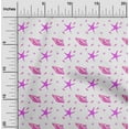 thumbnail image 2 of oneOone Polyester Spandex Fuschia Pink Fabric Ocean Watercolor Starfish Quilting Supplies Print Sewing Fabric By The Yard 56 Inch Wide, 2 of 4